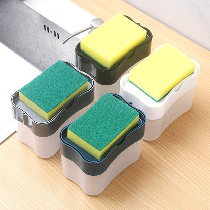 Kitchen Soap Dispenser with Sponge Holder for Sink