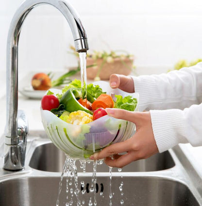 Salad Bowl and Fruit Plate for Cutting and Serving