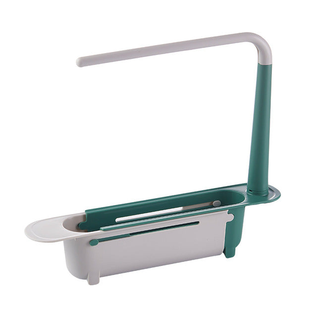 Retractable Sink Soap and Sponge Storage Rack