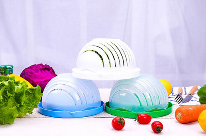 Salad Bowl and Fruit Plate for Cutting and Serving