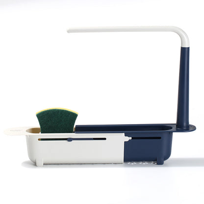 Retractable Sink Soap and Sponge Storage Rack