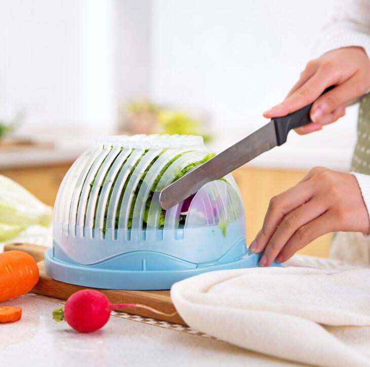 Salad Bowl and Fruit Plate for Cutting and Serving