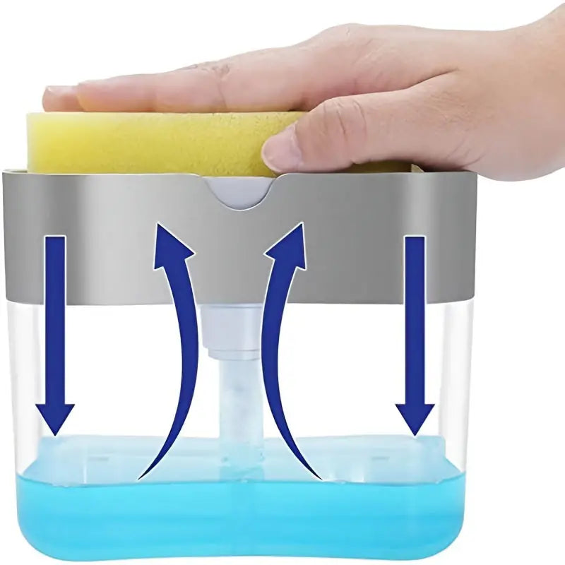 Kitchen Soap Dispenser with Sponge Holder for Sink