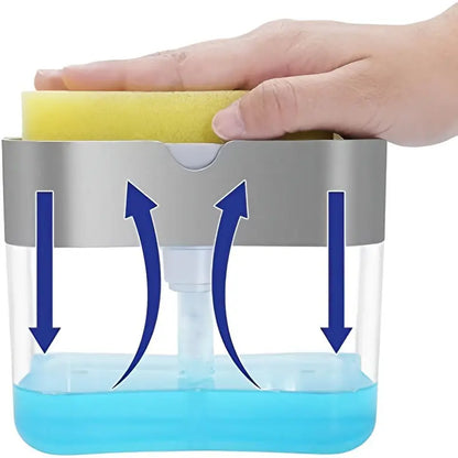 Kitchen Soap Dispenser with Sponge Holder for Sink